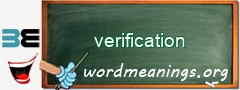 WordMeaning blackboard for verification